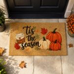 Fall Pumpkin Doormat, Tis The Season Welcome Mat, Autumn Front Door Mat - Image 4