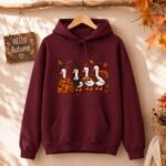 Thanksgiving Turkey Hoodie, Fall Pilgrim Turkey Sweatshirt, Autumn Pullover