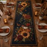 Quilted Sunflower Fall Table Runner, Autumn Floral Decor - Image 3