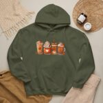 Fall Coffee Hoodie, Pumpkin Spice Hoodie, Autumn Latte Sweatshirt, Cozy Coffee - Image 5