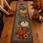 Quilted Pumpkin Table Runner, Autumn Harvest Decor - Image 2
