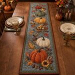 Quilted Pumpkin Table Runner, Autumn Harvest Decor