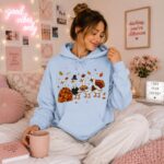 Thanksgiving Turkey Hoodie, Fall Pilgrim Turkey Sweatshirt, Autumn Pullover - Image 6