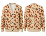 Thanksgiving Turkey Cardigan for Men Women, Fall Button Sweater, Autumn Turkey Print Cardigan, Cozy Thanksgiving - Image 5
