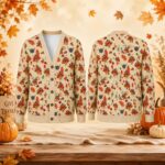 Thanksgiving Turkey Cardigan for Men Women, Fall Button Sweater, Autumn Turkey Print Cardigan, Cozy Thanksgiving - Image 2