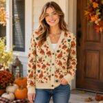 Thanksgiving Turkey Cardigan for Men Women, Fall Button Sweater, Autumn Turkey Print Cardigan, Cozy Thanksgiving