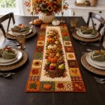 Quilted Fall Table Runner Thanksgiving Pumpkin Harvest Autumn - Image 4