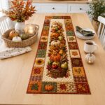 Quilted Fall Table Runner Thanksgiving Pumpkin Harvest Autumn - Image 3