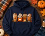 Fall Coffee Hoodie, Pumpkin Spice Hoodie, Autumn Latte Sweatshirt, Cozy Coffee - Image 7