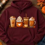 Fall Coffee Hoodie, Pumpkin Spice Hoodie, Autumn Latte Sweatshirt, Cozy Coffee