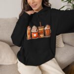 Fall Coffee Hoodie, Pumpkin Spice Hoodie, Autumn Latte Sweatshirt, Cozy Coffee - Image 6