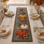 Quilted Pumpkin Table Runner, Autumn Harvest Decor - Image 3