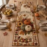 Fall Quilted Table Runner, Autumn Harvest Dining Decor, Farmhouse Thanksgiving Table Runner, Seasonal Kitchen Decor - Image 3