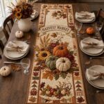 Fall Quilted Table Runner, Autumn Harvest Dining Decor, Farmhouse Thanksgiving Table Runner, Seasonal Kitchen Decor - Image 4