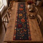 Fall Floral Quilted Table Runner, Autumn Dining Decor, Farmhouse Harvest Table Runner, Thanksgiving Kitchen Decor - Image 2
