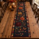 Fall Floral Quilted Table Runner, Autumn Dining Decor, Farmhouse Harvest Table Runner, Thanksgiving Kitchen Decor - Image 4