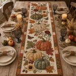 Quilted Pumpkin Table Runner, Fall Harvest Thanksgiving Decor - Image 3