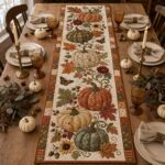 Quilted Pumpkin Table Runner, Fall Harvest Thanksgiving Decor - Image 2