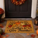 Gather and Give Thanks Doormat, Thanksgiving Doormat