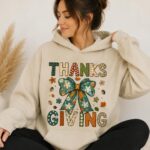Thanks Giving Leaves Hoodie  Thanksgiving Fall Leaves Pullover