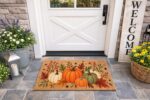 Fall Pumpkin Doormat, Autumn Door Mat, Harvest Welcome Mat, Thanksgiving Doormat - Image 3