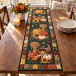 Fall Quilted Table Runner, Pumpkin Harvest Dining Decor, Thanksgiving Gift Sunflower Patchwork - Image 3