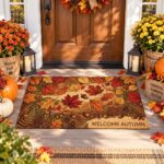 Autumn Leaf Coir Doormat, Fall Front Door Mat, Thanksgiving Welcome Mat - Image 4