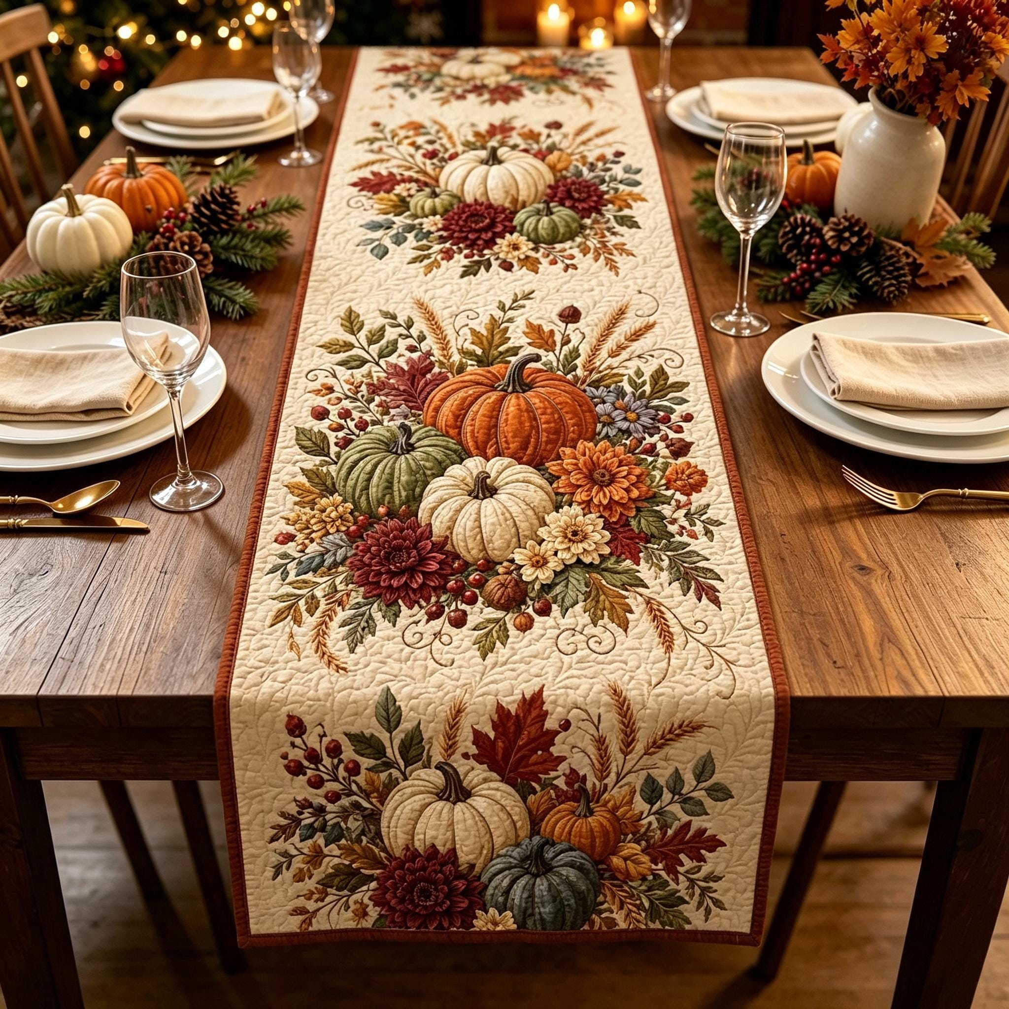 il_fullxfull.8545902316_j3a5 Fall Harvest Quilted Table Runner, Table Runner, Thanksgiving Table Decor - Image 1