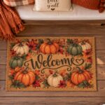 Fall Doormat, Pumpkin Doormat, Fall Welcome Mat, Autumn Welcome Mat, Coir Doormat