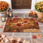 Autumn Leaf Coir Doormat, Fall Front Door Mat, Thanksgiving Welcome Mat - Image 2