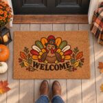 Thanksgiving Doormat with Turkey Design | Fall Decor
