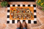 Happy Thanksgiving Doormat, Fall Welcome Mat, Autumn Front Door Mat - Image 2