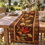 Fall Pumpkin Table Runner, Quilted Autumn Dining Decor, Farmhouse Thanksgiving Table Decor, Rustic Harvest Kitchen Runner - Image 6