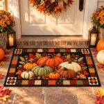 Fall Pumpkin Doormat, Autumn Harvest Door Mat, Thanksgiving Entryway Rug - Image 4