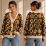 Autumn Maple Leaf Cardigan for Men and Women